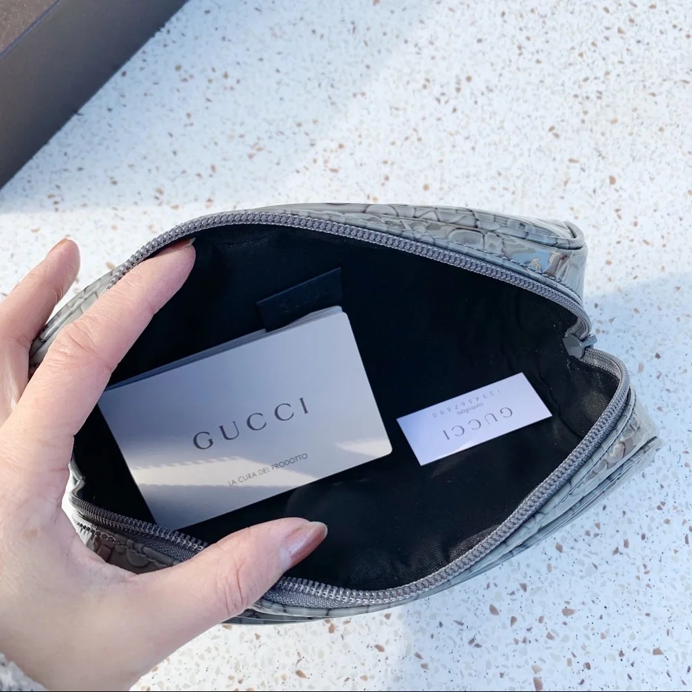 NWT Authentic Gucci Patent Leather Toiletry Bag
